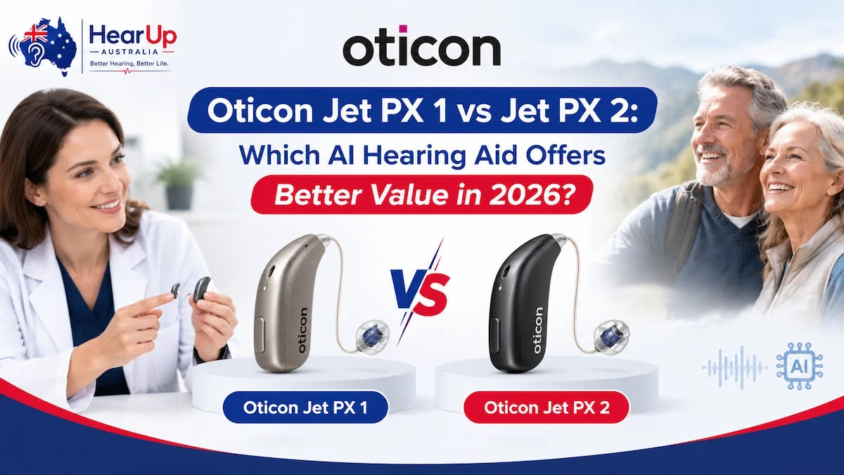 Oticon Jet PX 1 vs Jet PX 2: Which AI Hearing Aid Offers Better Value in 2026?