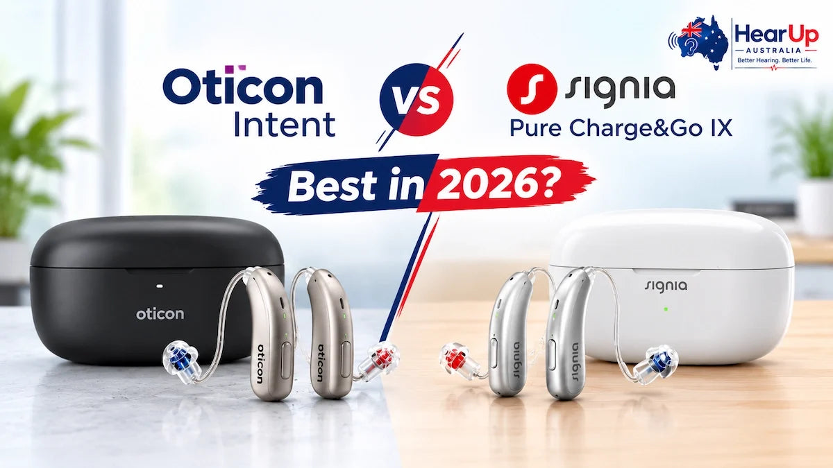 Oticon Intent vs Signia Pure Charge&Go IX: Best in 2026?