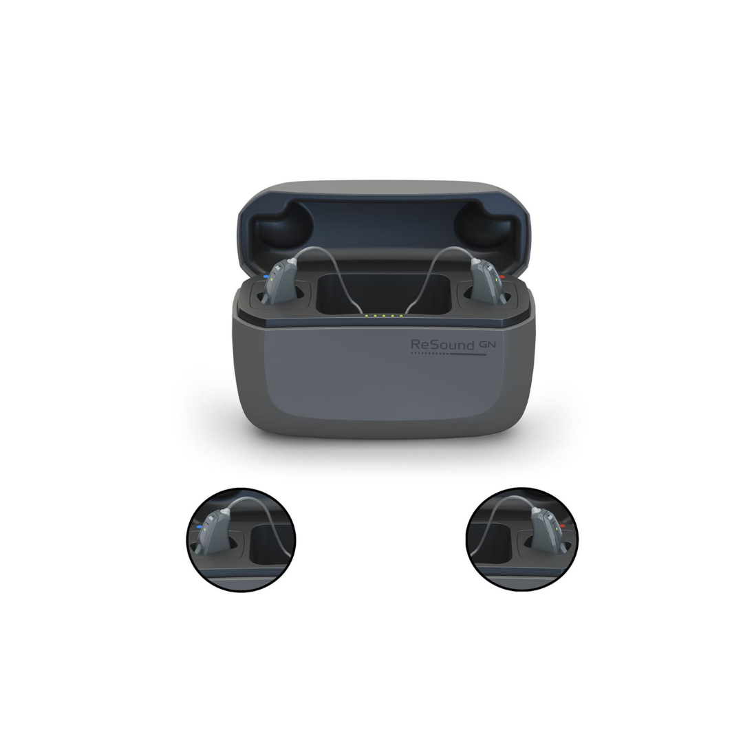 ReSound Premium Charger for Rechargeable Hearing Aids | Portable Hearing Aid Charging Case For Nexia , vivia RIE