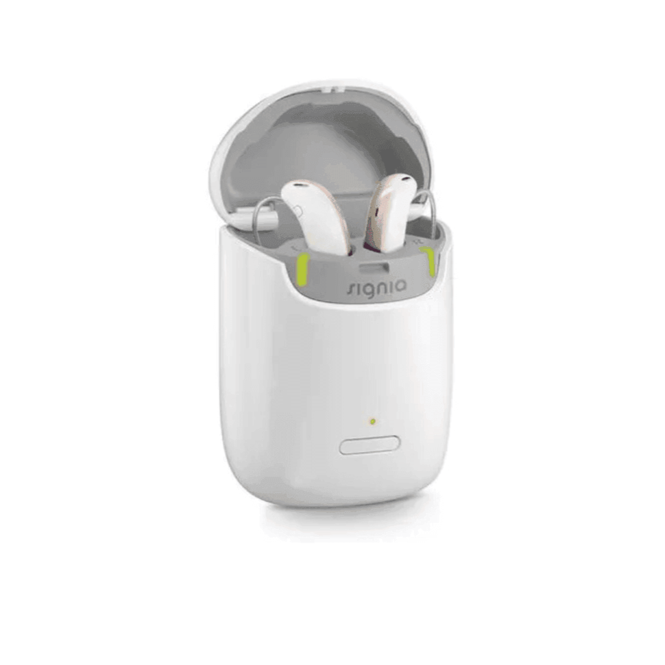 Signia Styletto 3 IX Slim RIC Rechargeable Hearing Aid Sleek Design, 2 Hearing Aids with Charger