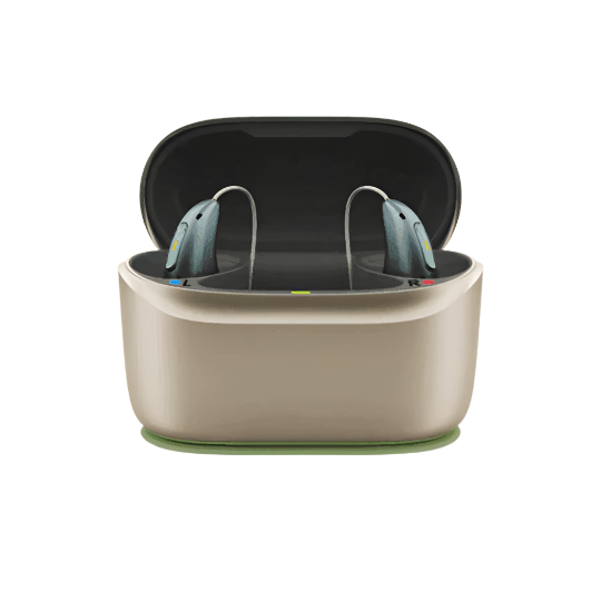 Phonak Audéo I90-R Infinio | AI Powered Rechargeable Bluetooth Hearing Aid with CROS-R & Charger