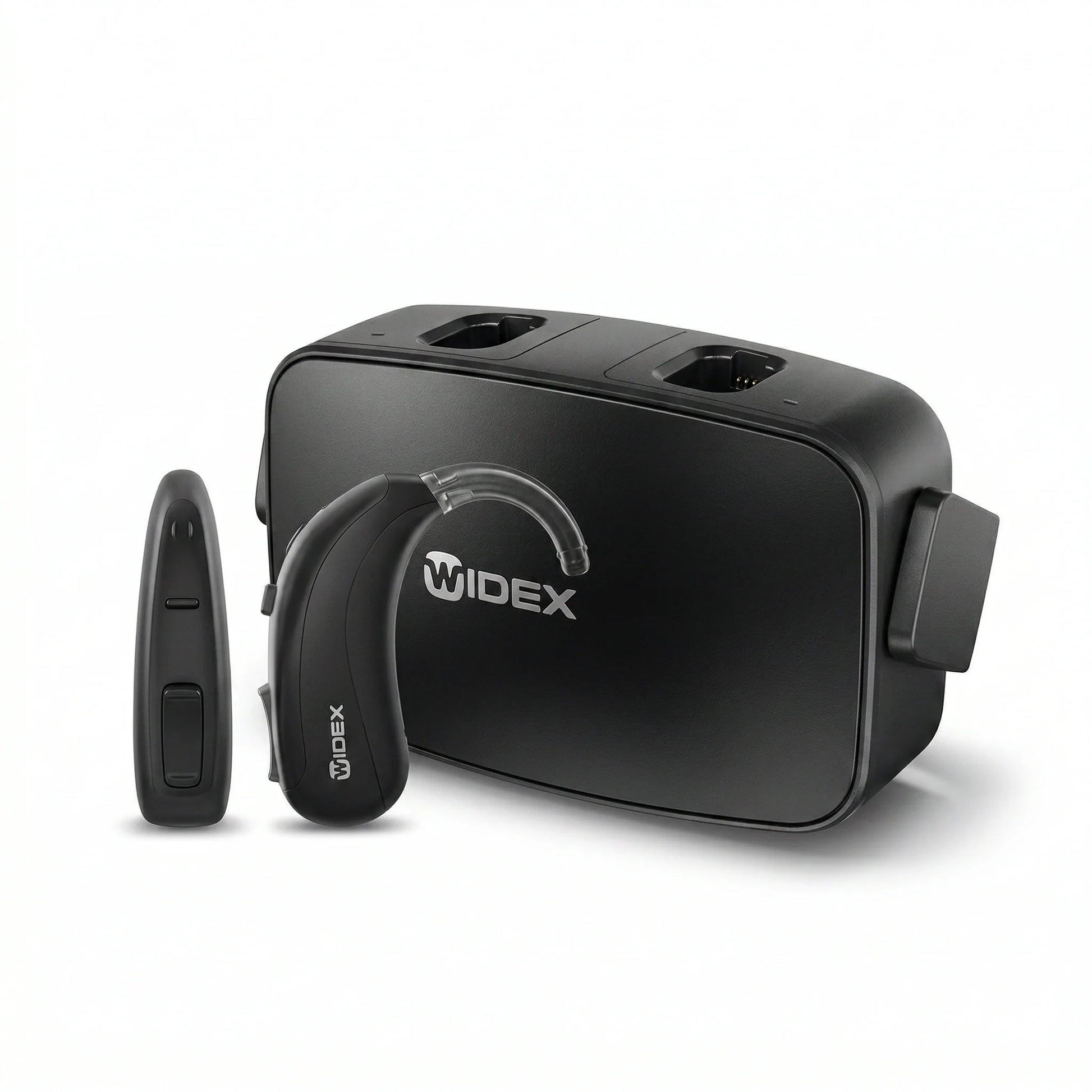Widex Moment Kit MBR3D 110 Rechargeable BTE Hearing Aid With Bluetooth Connectivity, 2 Hearing Aid With Charger