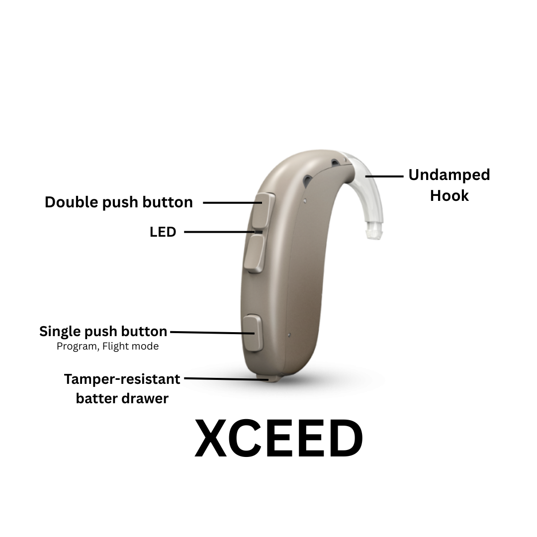 Oticon Xceed 2 Ultra Power BTE Hearing Aid | Tinnitus Balance, Bluetooth Enabled Hearing Aid