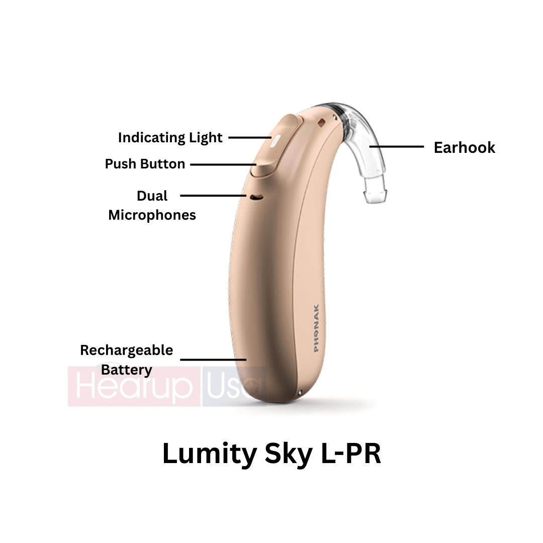 Phonak Sky Lumity L90-PR | Rechargeable BTE Hearing Aid for Kids – 20 Channels, Bluetooth & Motion Sensoron Sensor